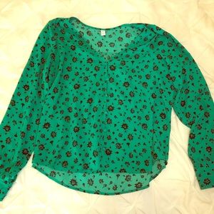 Green Long Sleeve Blouse from Nordstrom Rack